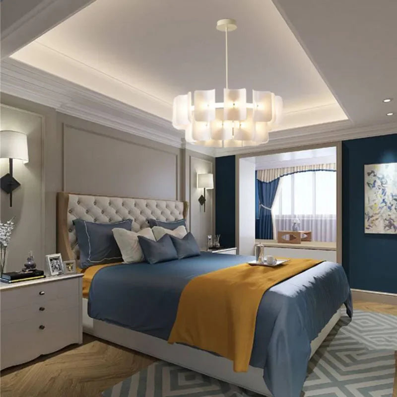 LED Chandelier: Luxe Fingerprint Design for Living Room, Bedroom, Hotel Lobby