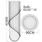 Crystal Chandelier: Modern LED Staircase Light for Living Room and Lobby