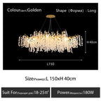 Round Crystal Pendant Chandelier for High-End Luxury Home LED Lighting