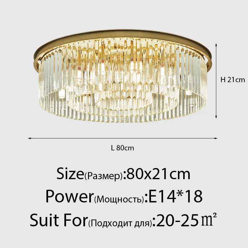 Crystal Ceiling Chandelier: Modern Vintage Hanging Light for Living Dining Room