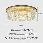 Crystal Ceiling Chandelier: Modern Vintage Hanging Light for Living Dining Room