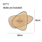 Leaf Grid Handmade Rattan Screen Chandelier for Modern Living Room and Bedroom