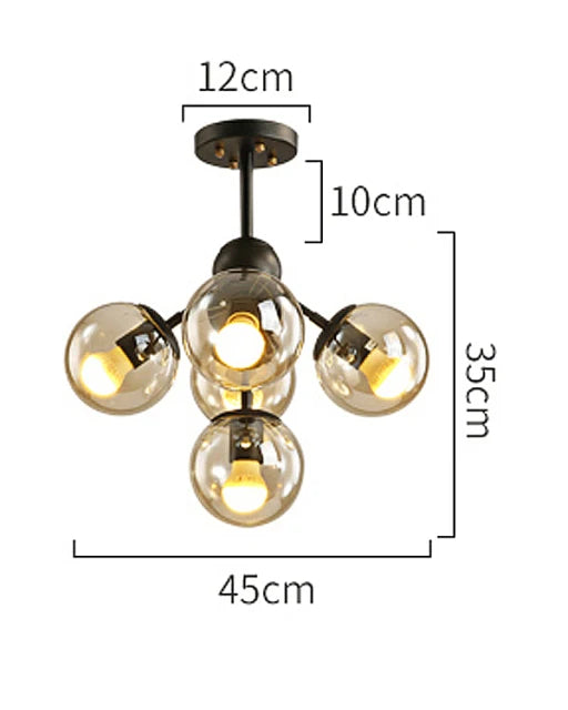 Magic Bean Glass Ball Chandelier - Vintage Industrial Loft Hanging Light