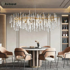 Nordic Glass Crystal Chandelier by - Gold Branch Design for Living Room & Bedroom