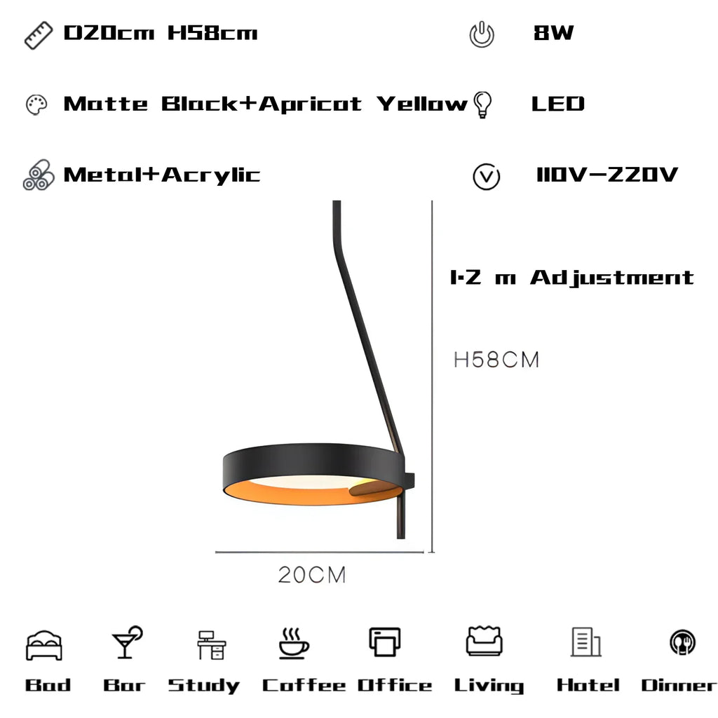 Metal Acrylic Modern Pendant Chandelier LED Light for Living Room Wall Decor