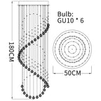 Modern Crystal Chandelier: Large LED Staircase Ball Lustre Light for Living Room & Lobby