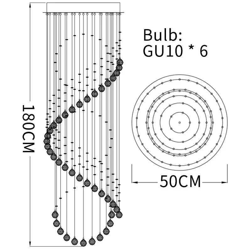 Crystal Chandelier: Modern LED Staircase Light for Living Room and Lobby
