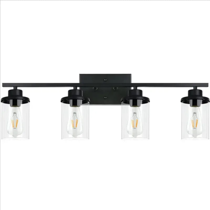 Vintage Industrial Wall Sconce Light with Clear Glass Shade for Living Room & Kitchen