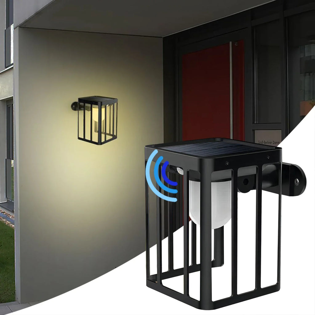 Solar Motion Sensor Wall Lights: 3 Lighting Mode, Waterproof Security Lamp