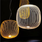 Modern Remote LED Pendant Lamp: Retro Bird Cage Design for Stylish Industrial Lighting