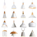 Nordic Modern Wood Pendant Light by - LED E27 Vintage Industrial Fixture for Home