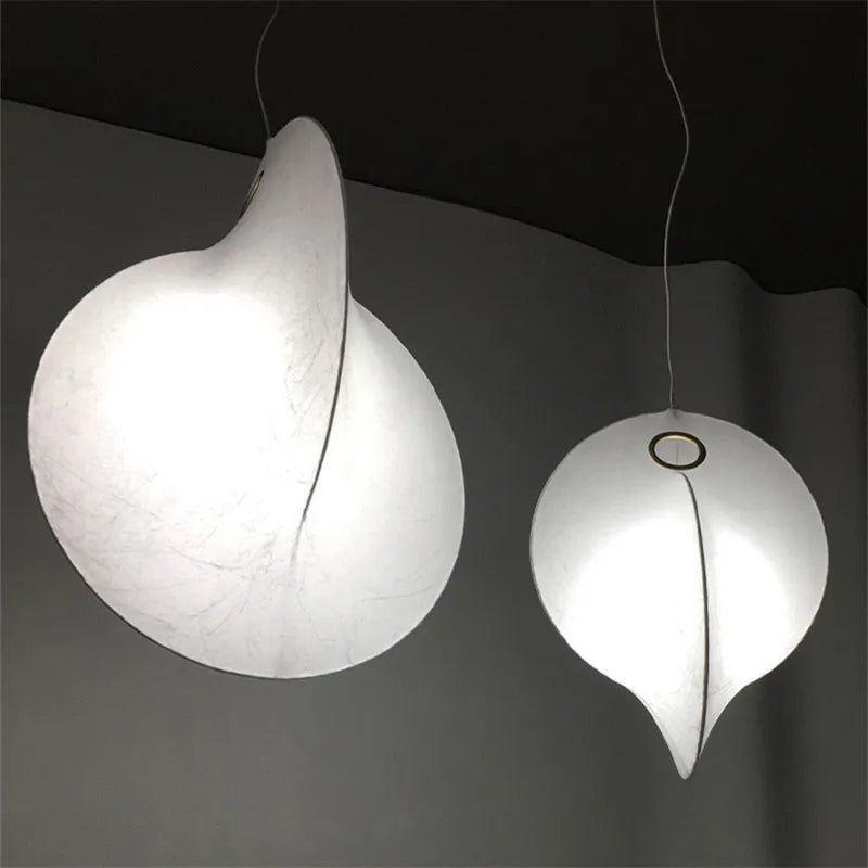 Shell Design Silk Pendant Lamp for Living Room Bedroom Kitchen - Japanese Style