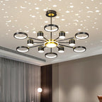 Starry Sky 6-Light Dimmable Ceiling Chandelier - White Modern Home Lighting