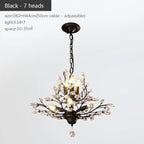 Industrial Crystal Chandelier: Vintage Farmhouse Ceiling Light for Living Room, Dining Room