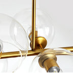 Black Gold Molecule Glass Ball Chandelier Modern Loft Lamp Living Room Kitchen Island Light