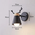 Nordic Wooden Wall Lamp Bedside Light for Bedroom Living Room E27 Macaroon Style