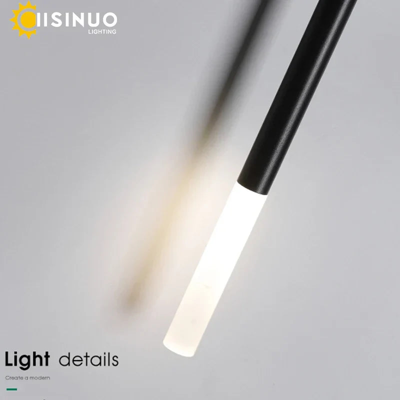 Nordic Black LED Wall Lamp: Multi Arms Bedside & Living Room Indoor Lighting