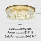 Retro Crystal Ceiling Chandelier for Living Dining Room, Industrial Vintage Hanging Light