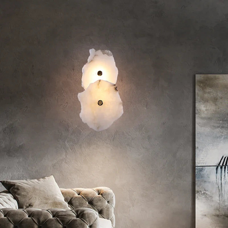 Metal Marble Wall Lamp: Modern Luxe LED Lighting for Bedroom, Living Room & TV Background