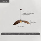 Wood Ceiling Chandelier: Japanese-Inspired LED Pendant Light for Home, Kitchen, and Teahouse