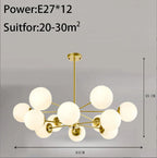 Nordic Magic Beans Chandelier for Living Room Bedroom Dining Study by Afralia™