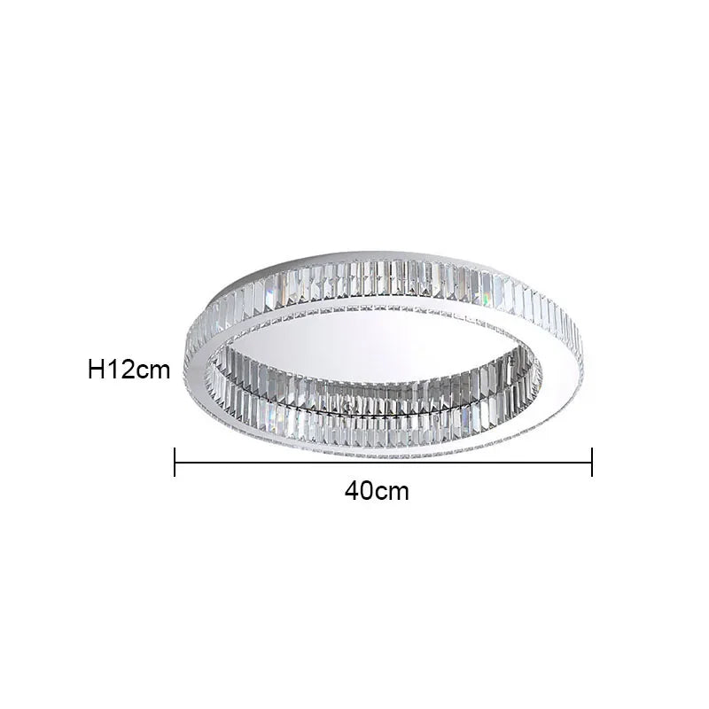 Crystal Circle Chandelier: Modern Nordic LED Ceiling Lamp for Living Room, Bedroom, Study