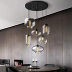 Glass Pendant Chandelier E27 Ceiling Light for Living Dining Kitchen Bedroom