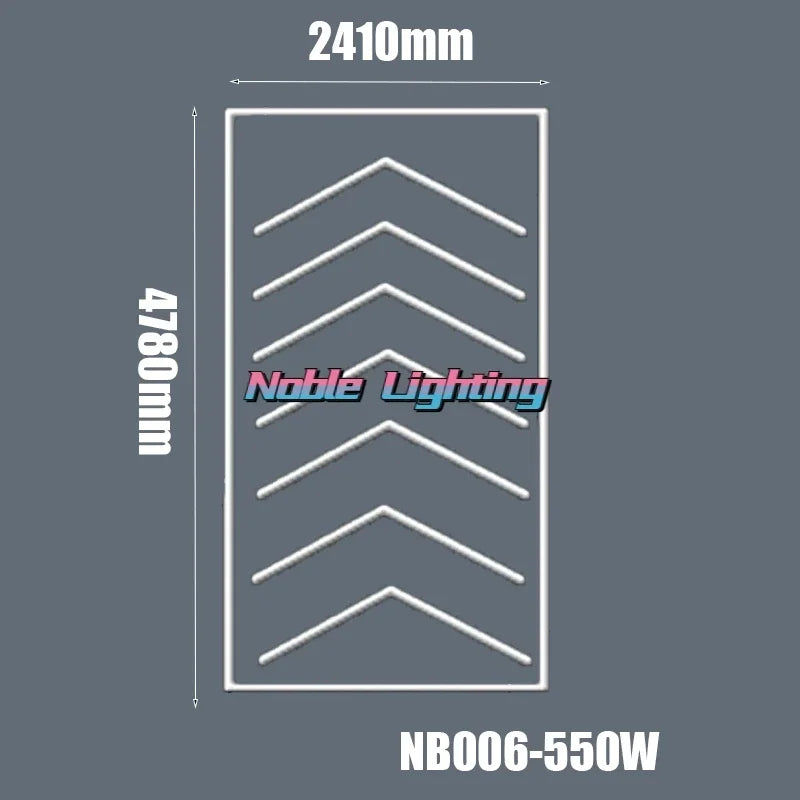 Hexagon LED Garage Ceiling Light for Auto Repair Workshop, Customizable 4.8M Size