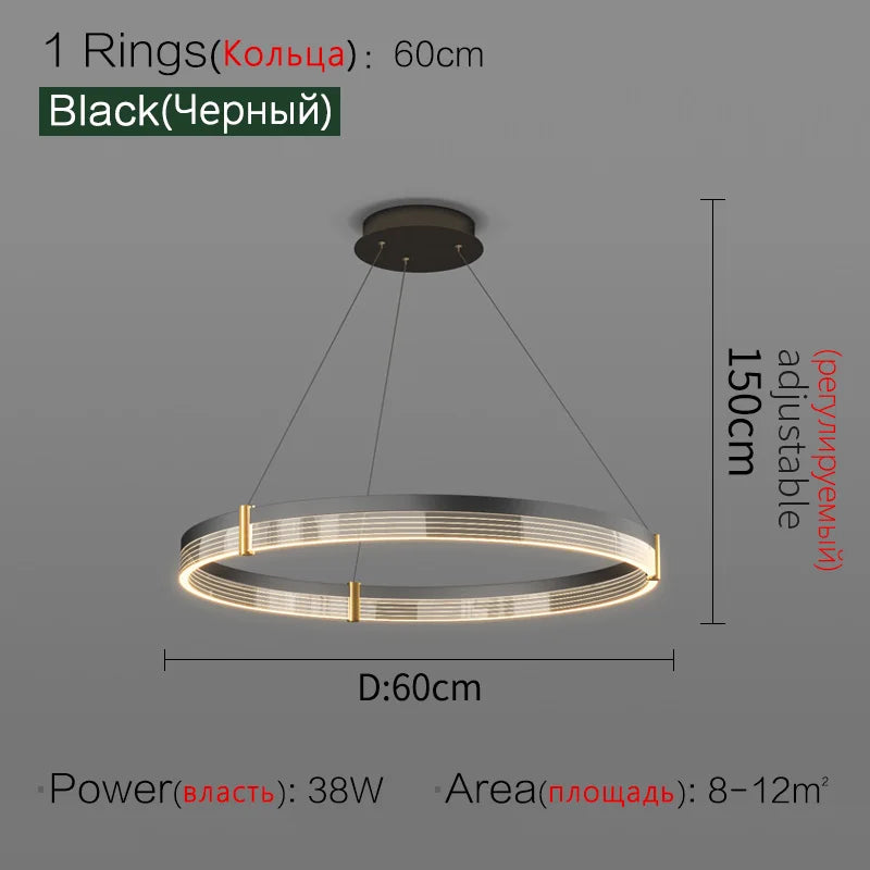 Simple Modern LED Chandelier - Luxury Nordic Design for Living Room, Bedroom, and Restaurant