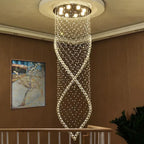 Modern Crystal Chandelier LED Pendant Light for Duplex Stairs and Kitchen