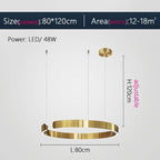 Modern Semicircle LED Chandelier Stainless Steel Lighting