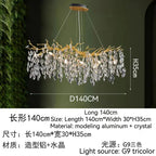Golden Crystal Tree Chandelier, Luxury Matte Aluminum Art Ceiling Light for Living Room