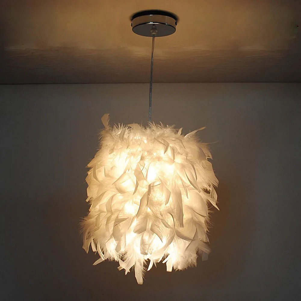 Feather Pendant LED Chandelier - Modern Bedroom Study Room Decoration