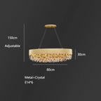 Crystal Chandelier: Modern Circular Design for Living Room, Lobby, Kitchen Island.