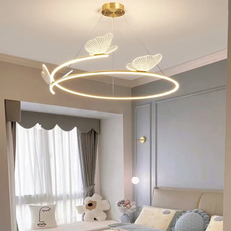 Butterfly Design Ceiling Chandelier: Modern Minimalist Pendant Lamp for Home Decor