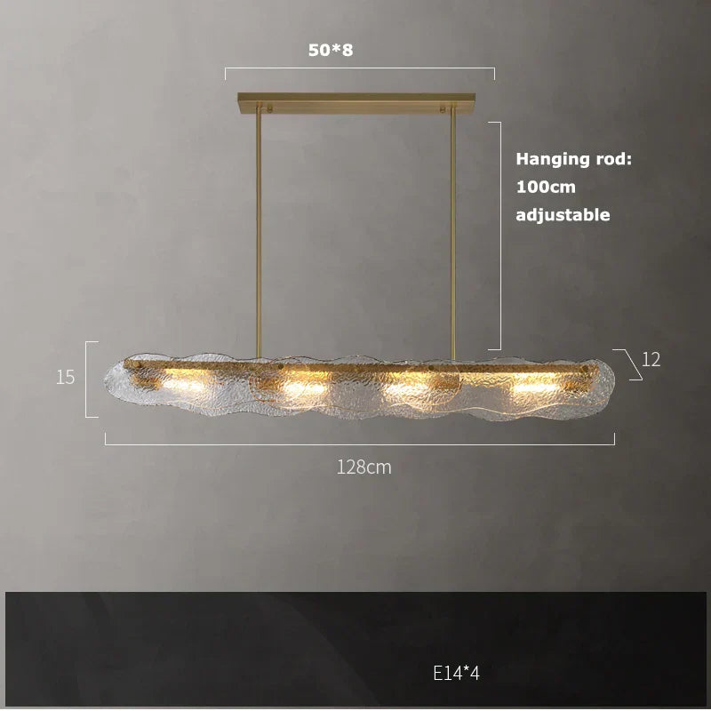 Water Ripple Glass Chandelier: Modern Luxury Living Room Ceiling Lamp for Home Decor