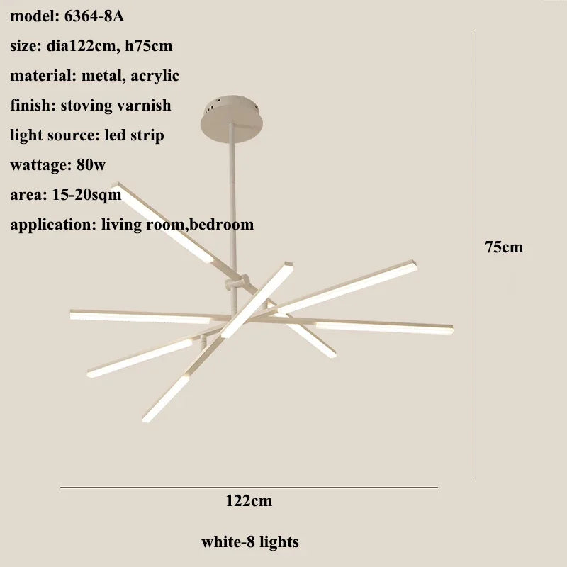 Nordic Rotatable LED Pendant Lights for Minimalist Living Dining Room Chandeliers