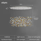 Stone LED Pendant Chandelier: Modern Luxury Crystal Lighting for Living Room