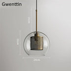 Nordic Glass Pendant Light | Modern Kitchen Dining Hanging Lamps | Industrial Loft LED Fixture