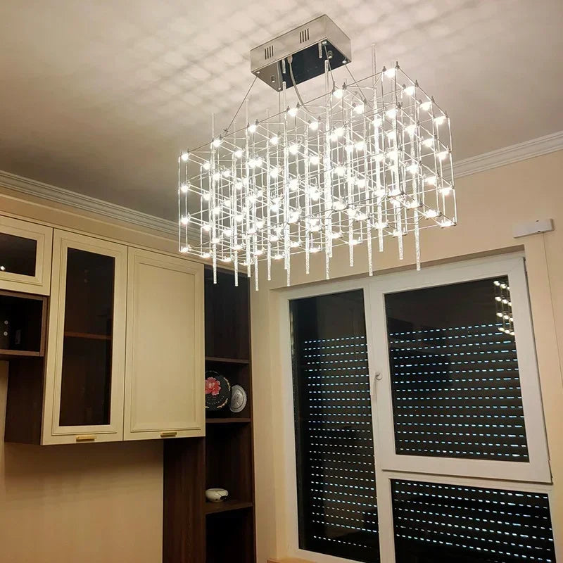 Nordic Starry Chandelier: Minimalist Luminaire for Clothing Store, Bar & Desk