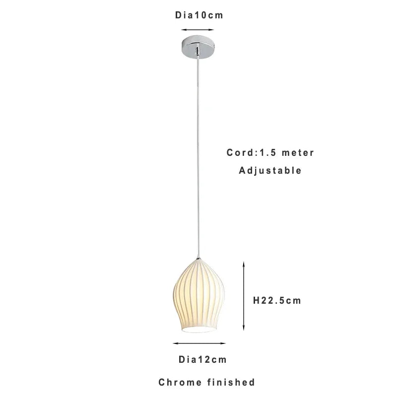 Elegance Ribbed Ceramic Pendant Lights for Dining Island, Living Room