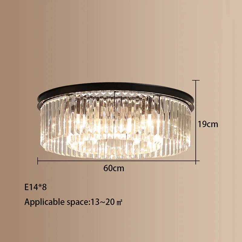 Crystal LED Ceiling Chandelier for Modern American Minimalist Décor