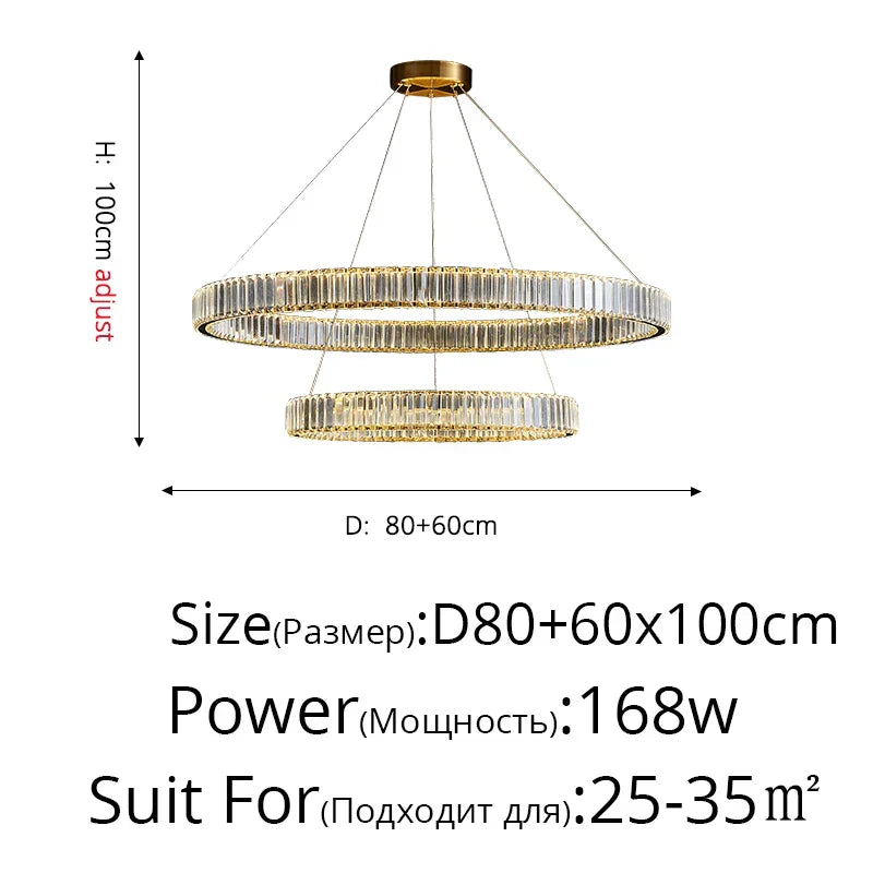 Crystal LED Ceiling Chandeliers: Modern Living Room Dining Room Pendant Lamp