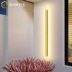 Golden Modern Outdoor LED Wall Light - IP65 Waterproof Garden Lighting