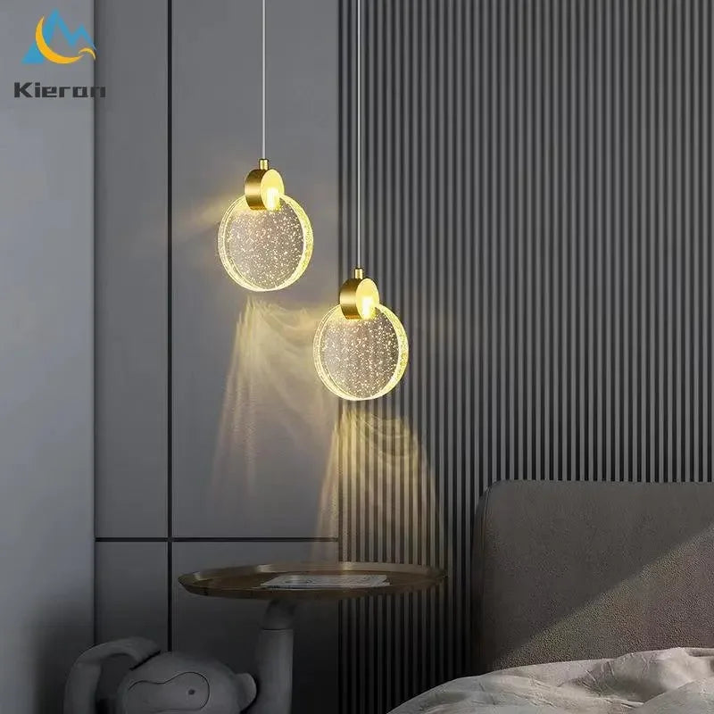 Crystal LED Chandelier Tricolor Light Pendent Lamp for Modern Living Room