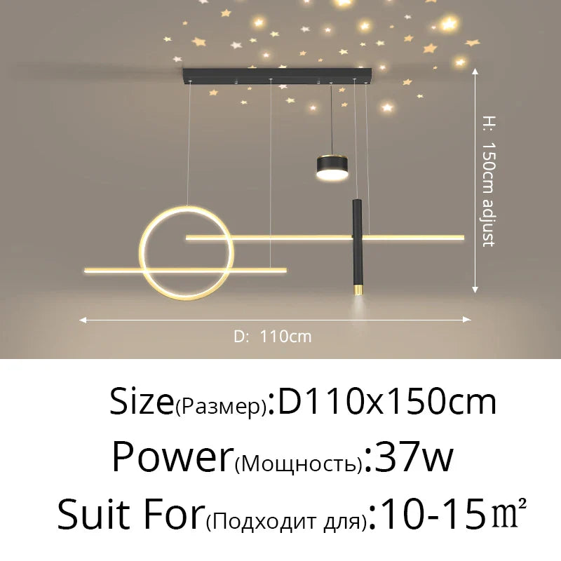Starry Pendant Light: Modern Luxury Dining Room Chandelier Lighting