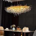 Modern Gold Chrome Crystal Chandelier Ceiling Pendant Light Fixtures