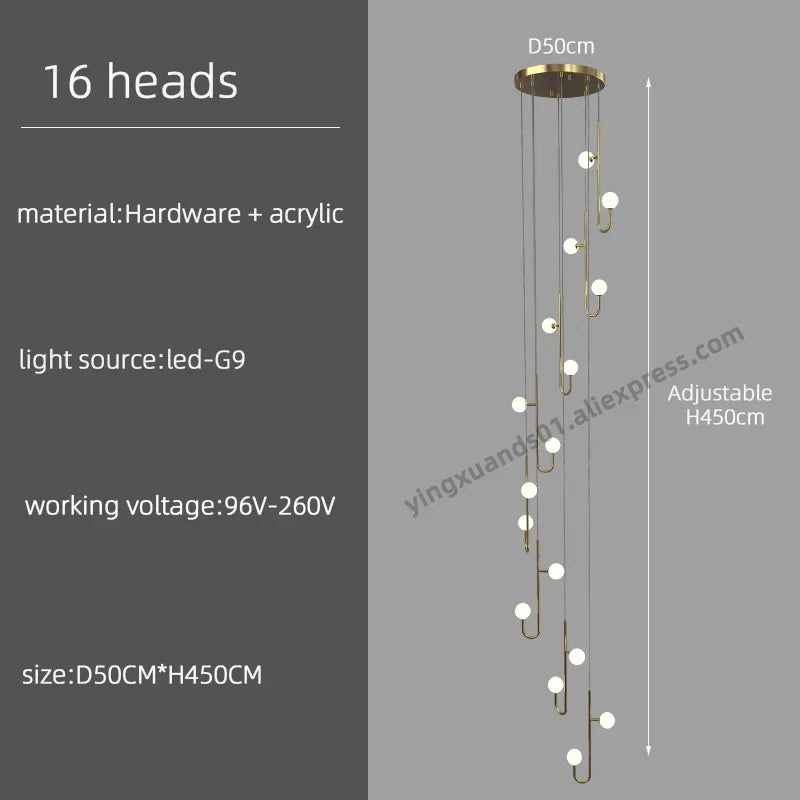 Modern Revolving LED Ceiling Chandelier | Creative Hanging Pendant | Stylish Ceiling Lighting