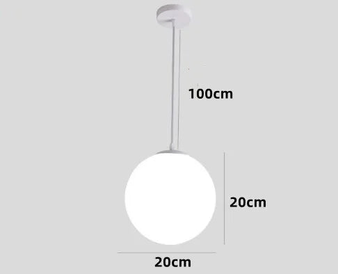Nordic Glass Pendant Lights - White Ball Hanging Lamps for Home Decor