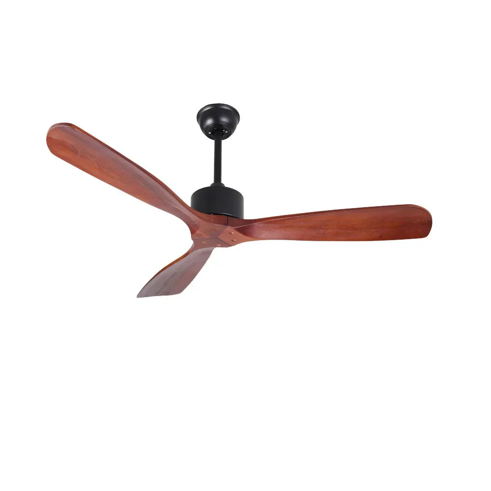Simple Vintage Wooden Ceiling Fan 52 Inch with Remote Control